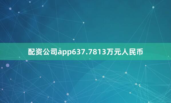 配资公司app637.7813万元人民币